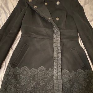 bebe black wool winter coat . Size L. Brand New !